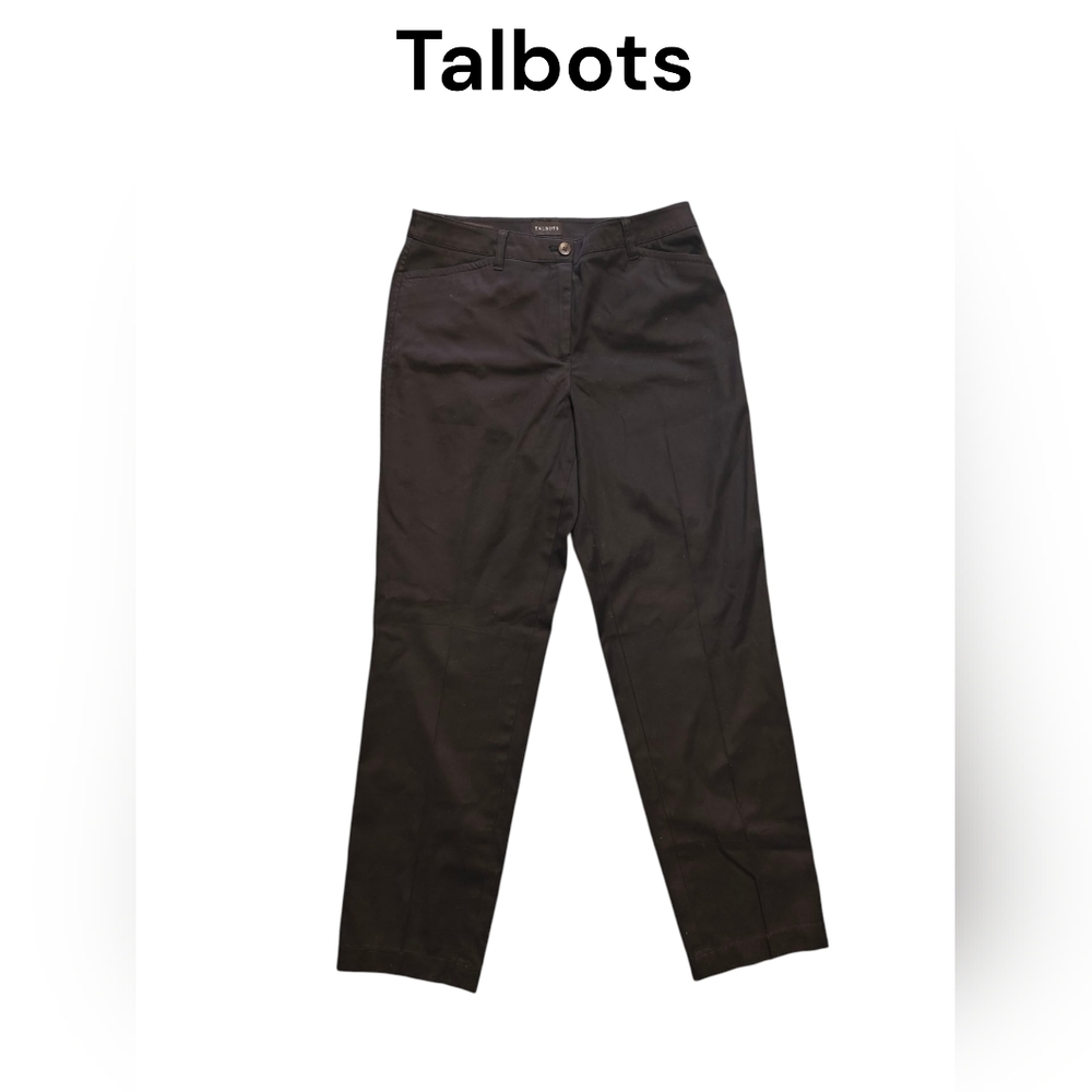 Talbots Women's The Perfect Chino Curvy Black Pants Size 8